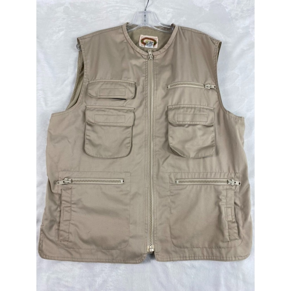 Vintage Banana Republic Utility Vest Jacket Sz L Fishing Photographer CHECK SIZE